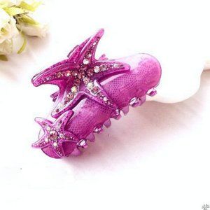 SOLD Starfish Hair Claw Purple Crystal Hair Clip